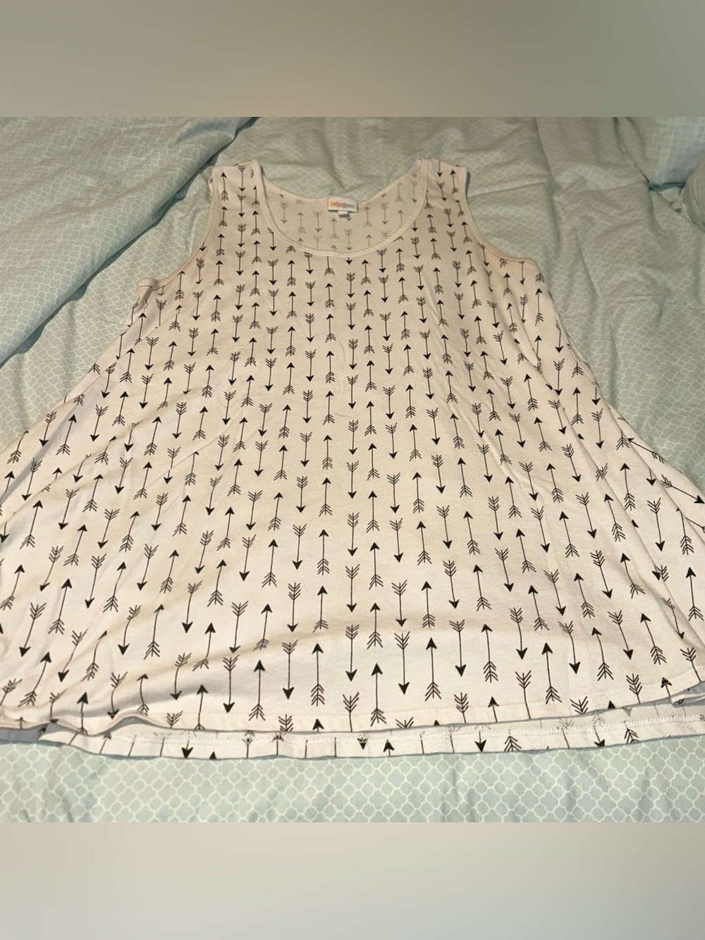 LuLaRoe White Tank Top with Black Arrow Print